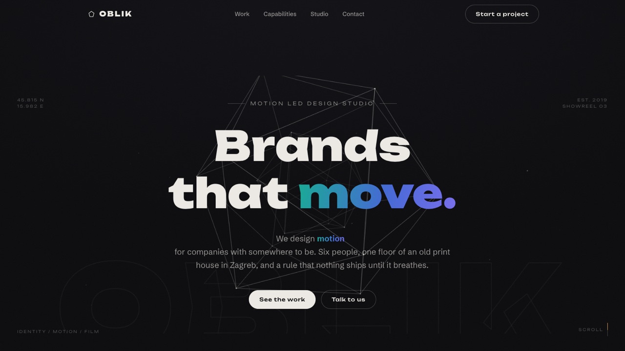 OBLIK, home page