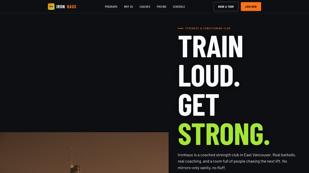 Ironhaus, home page